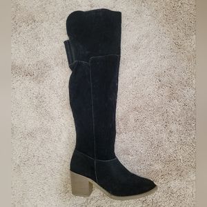 Knee high suede boots
